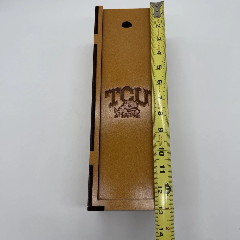 TCU Horned Frogs Cedar Wooden Sliding Lid Keepsake Storage Box Cedar Valley
